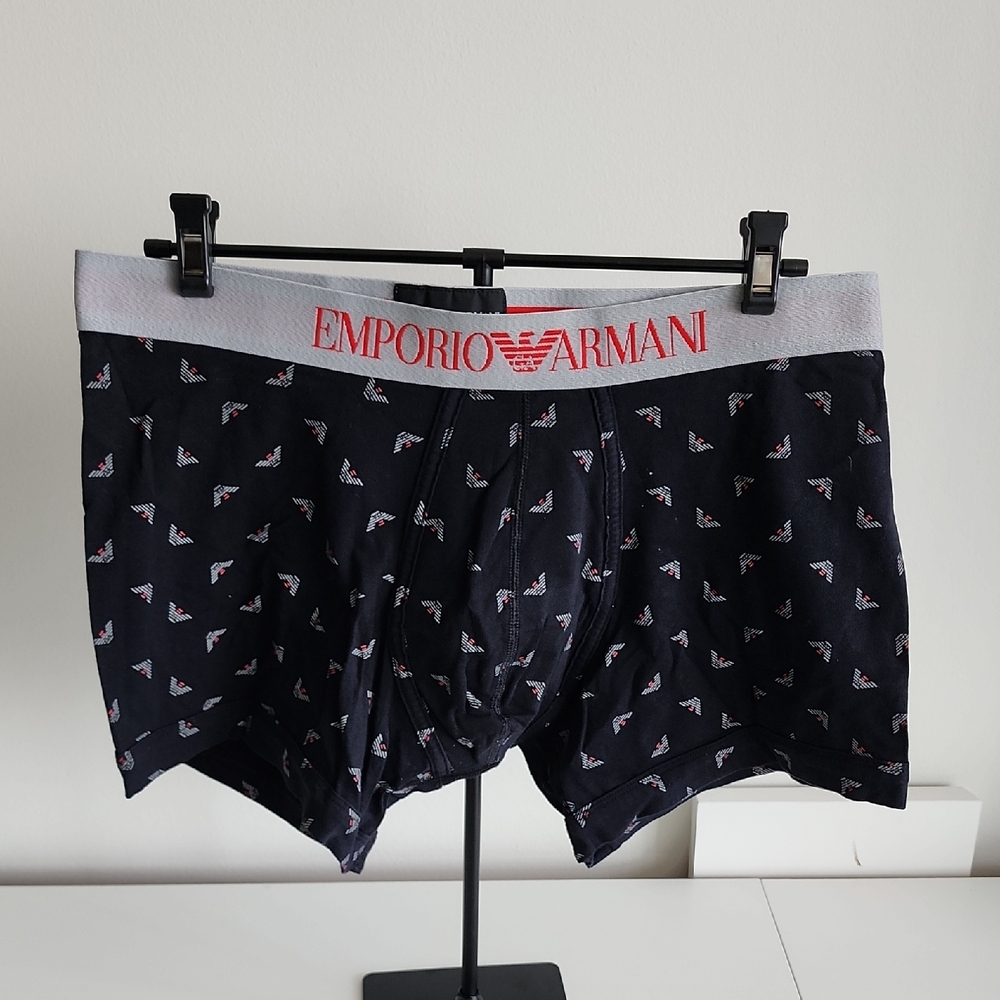 Emporio Armani Black Boxer Briefs with Pattern